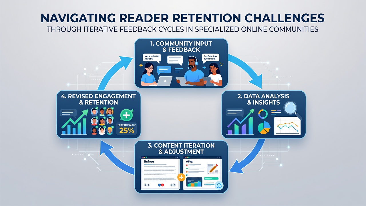 Navigating Reader Retention Challenges Through Iterative Feedback Cycles in Specialized Online Communities