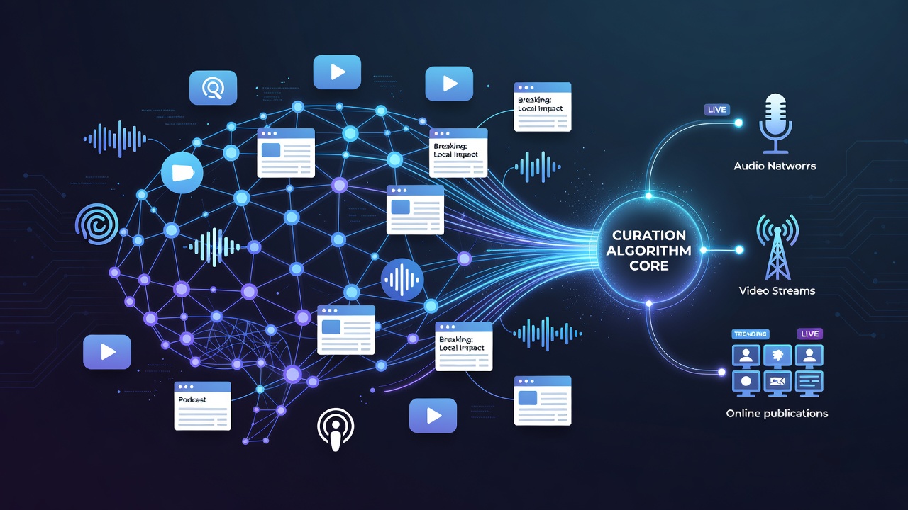 The Dynamics of Content Curation Algorithms in Emerging Independent Media Networks